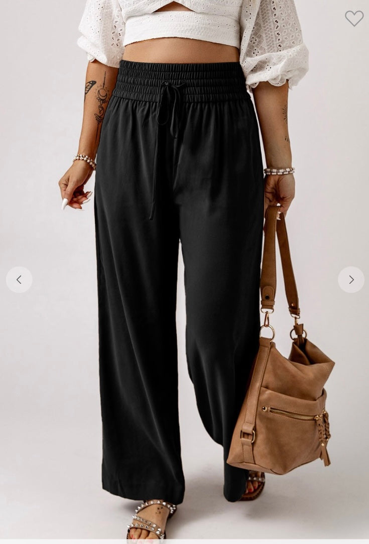 Black wide leg pants