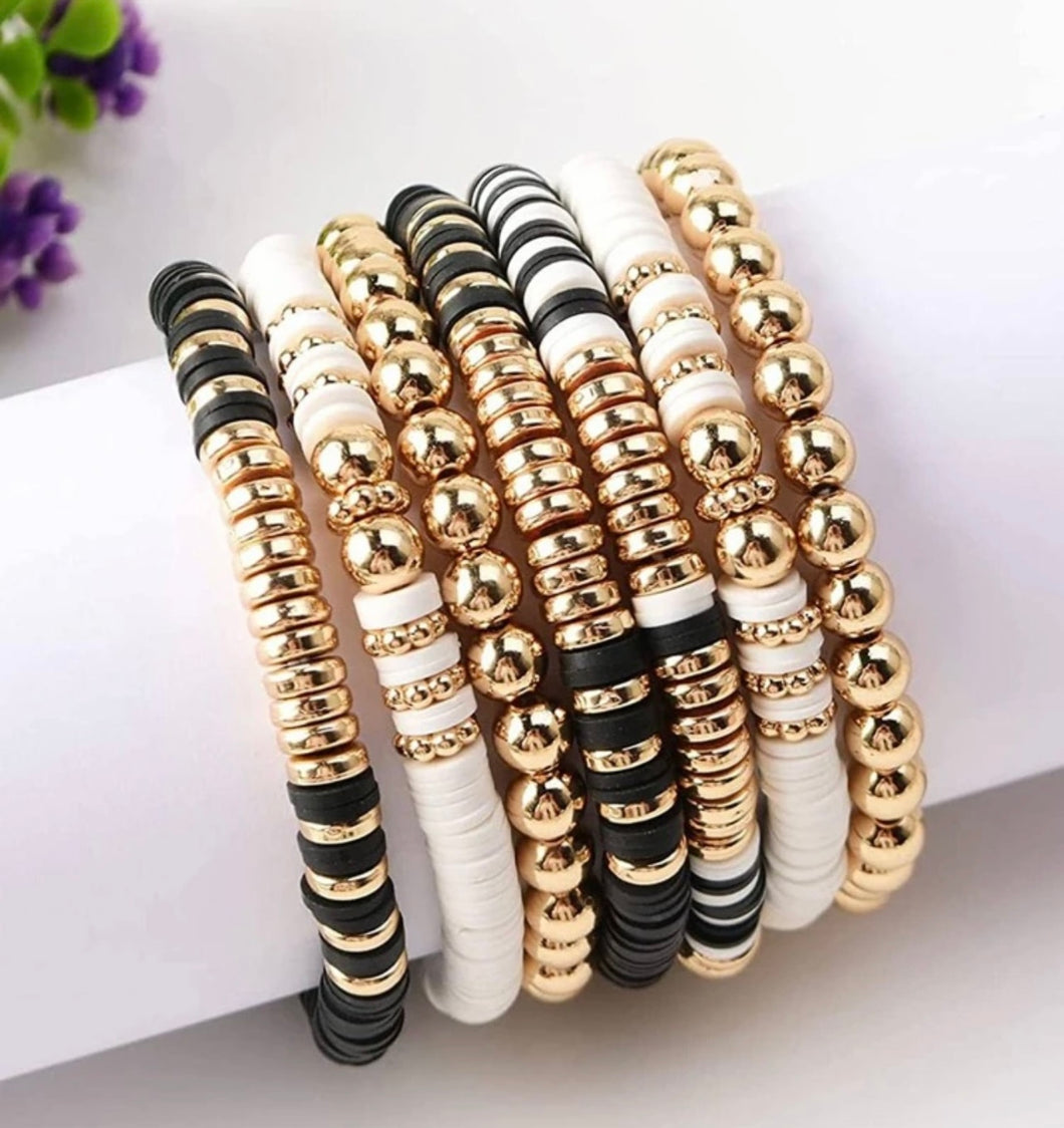 Black & gold bracelet set