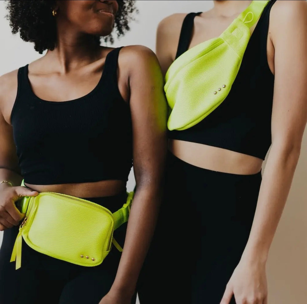 Neon yellow belt bag best sale