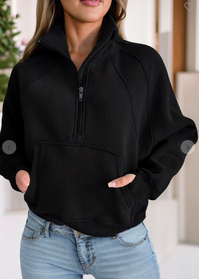 Black scuba pullover