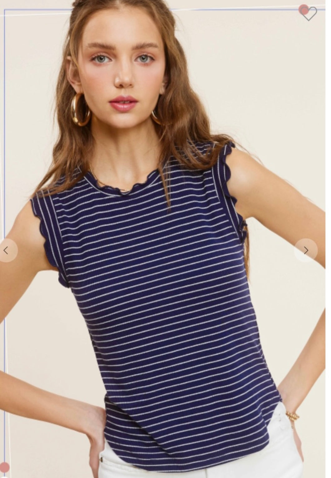 Striped ruffle tank