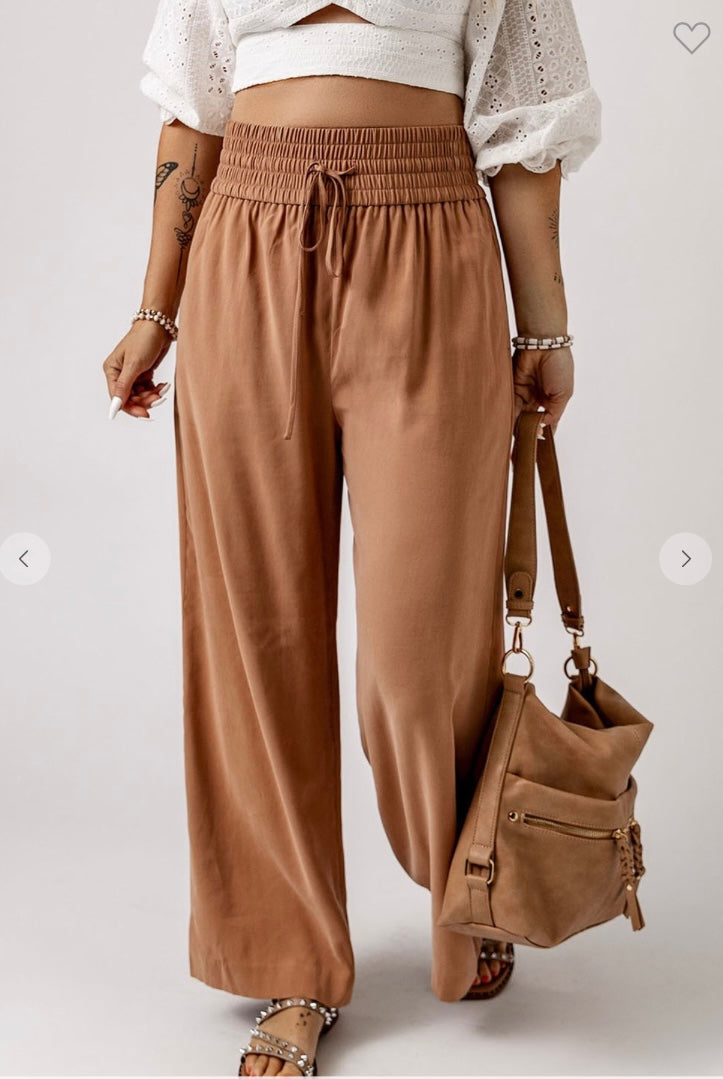 Tan wide leg pants