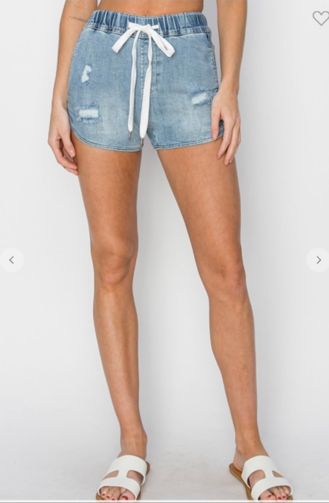 Risen brand drawstring denim shorts